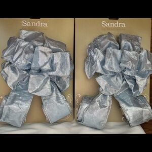 Christmas Midnight Clear Blue Tree Bow Topper Set